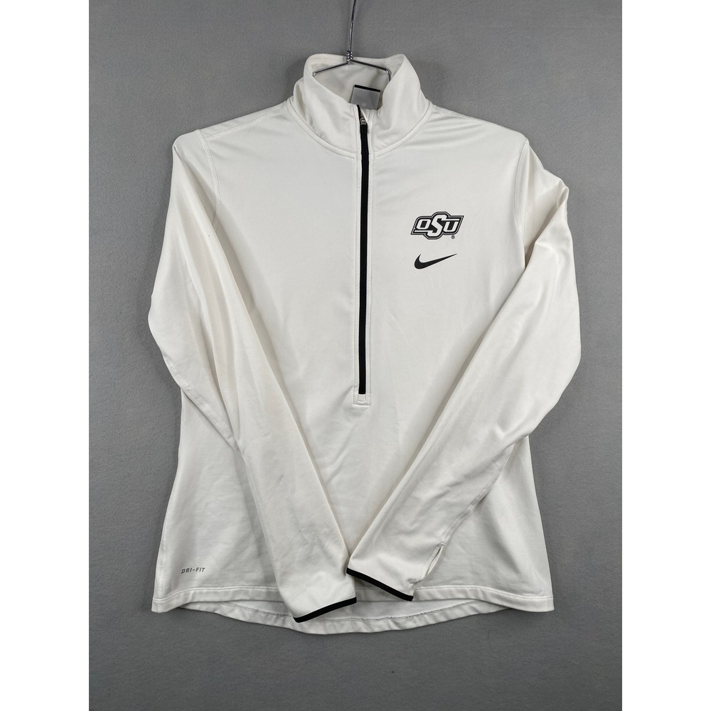 Nike OSU Oklahoma State University Dri-FIT Quarter Zip Pullover White XL